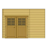 Paroi frontale avec double porte gauche 480x245cm pour carport modulable en bois traité autoclave - SOLID Ma boutique